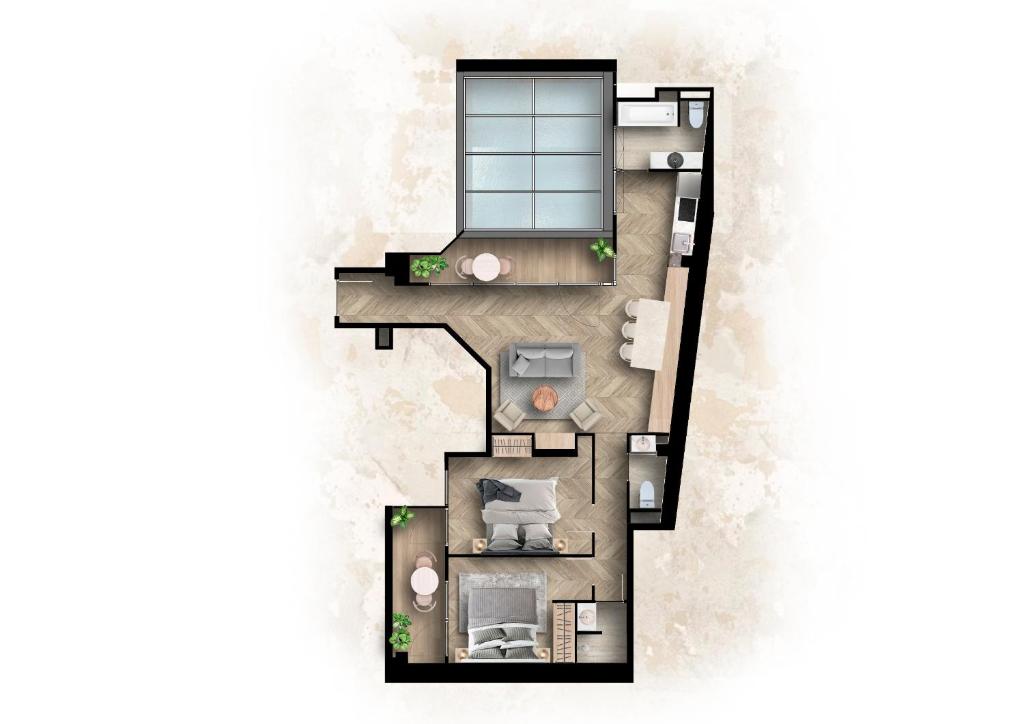 Two-Bedroom Apartment with Balcony and Terrace - Image 1